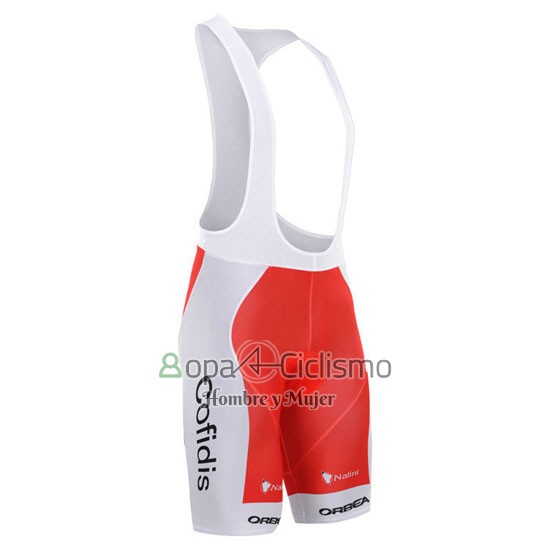 Cofidis Ropa Ciclismo Culotte Corto 2015 Mangas Cortas Rojo